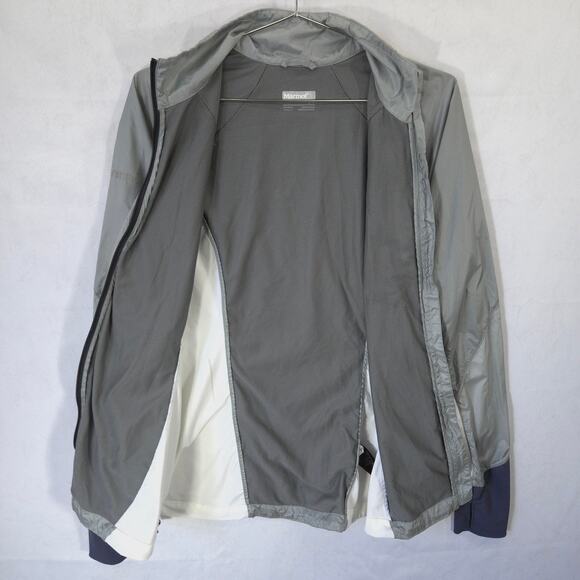 Marmot Jacket Womens L Gray White Colorblock Moisture Wicking Track Windbreaker - Picture 6 of 13
